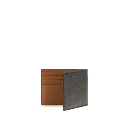 Portefeuille à rabat compact en cuir de taurillon gris Ferragamo