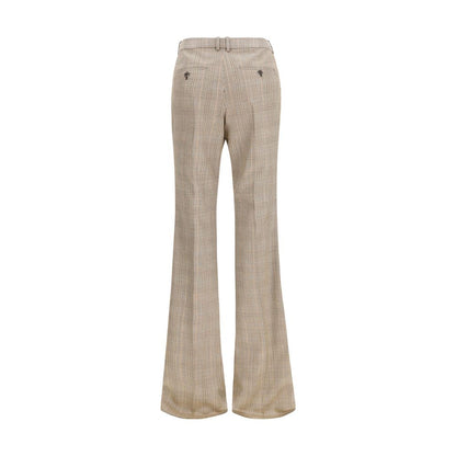 Saint Laurent Pantalones Acampanados De Lana Beige Ovis Aries