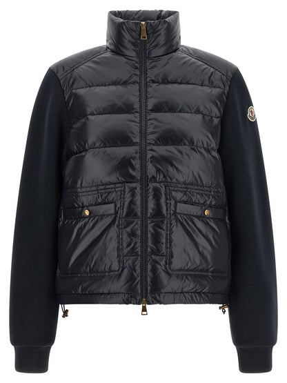 Moncler Cárdigan De Poliamida Azul - Diseño Urbano Y Técnico