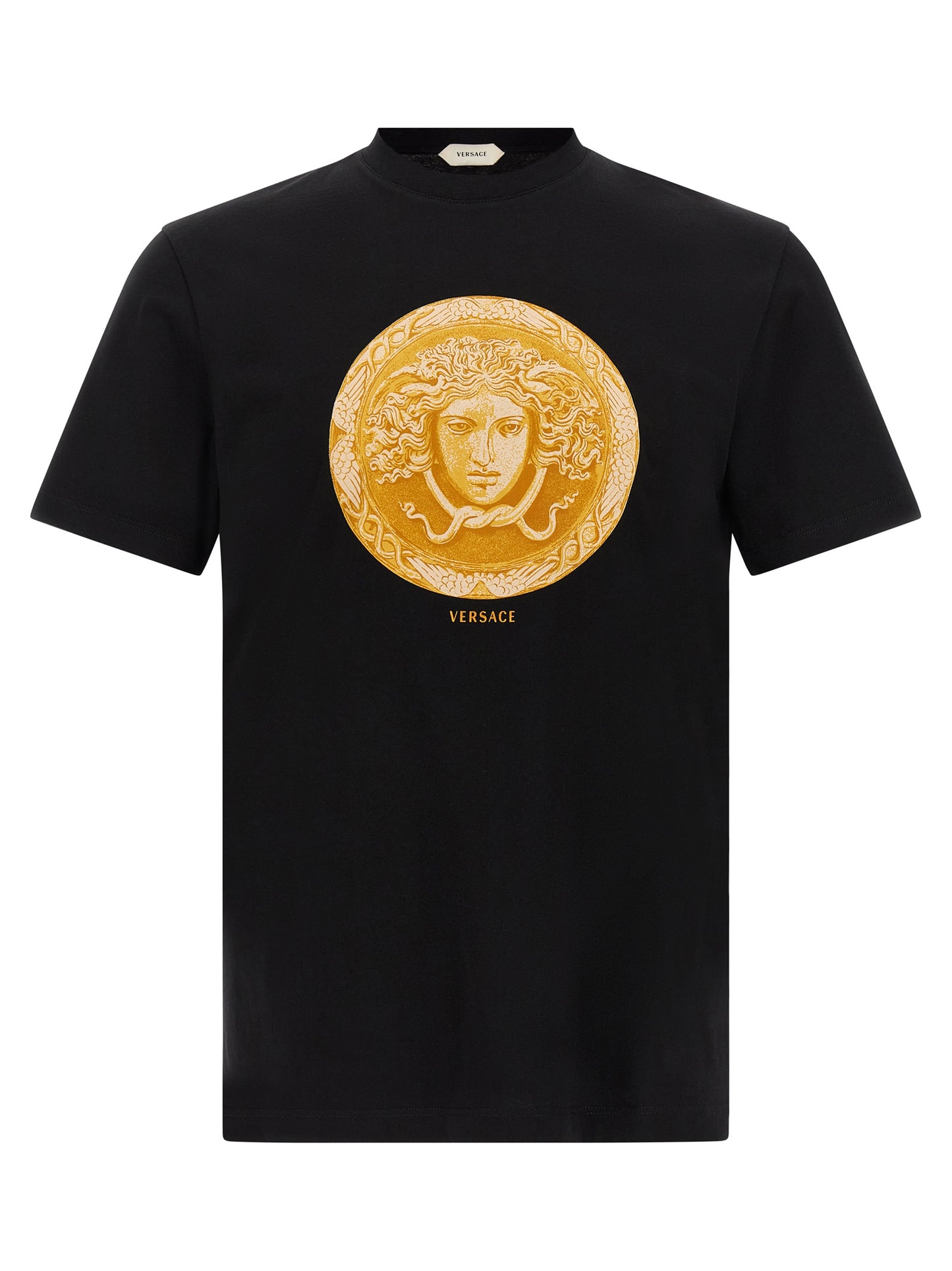 Versace Black Cotton Classic Regular Fit T-Shirt