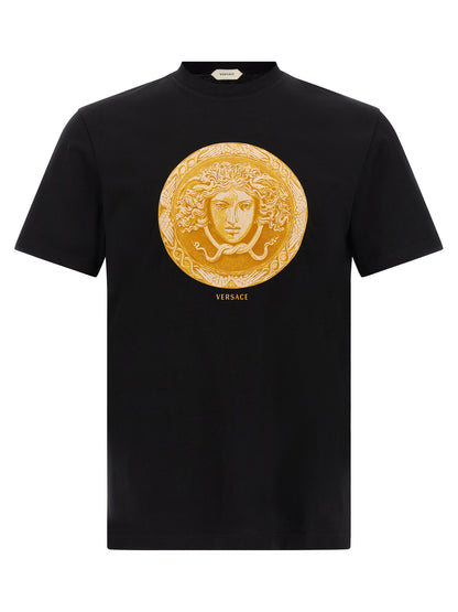 Versace Black Cotton Classic Regular Fit T-Shirt