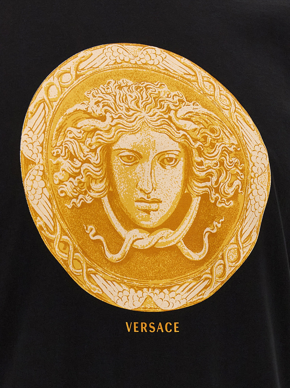 Versace Black Cotton Classic Regular Fit T-Shirt