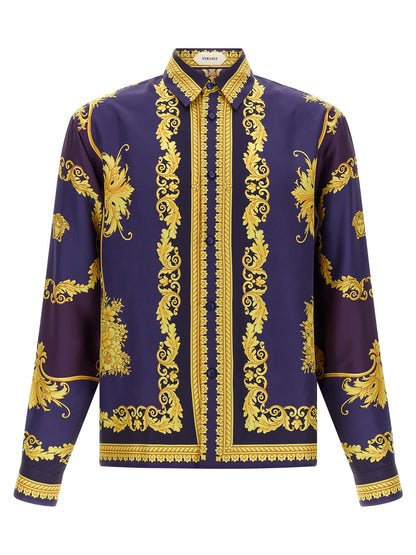 Blusa Versace De Seda Con Estampado Multicolor Mujer
