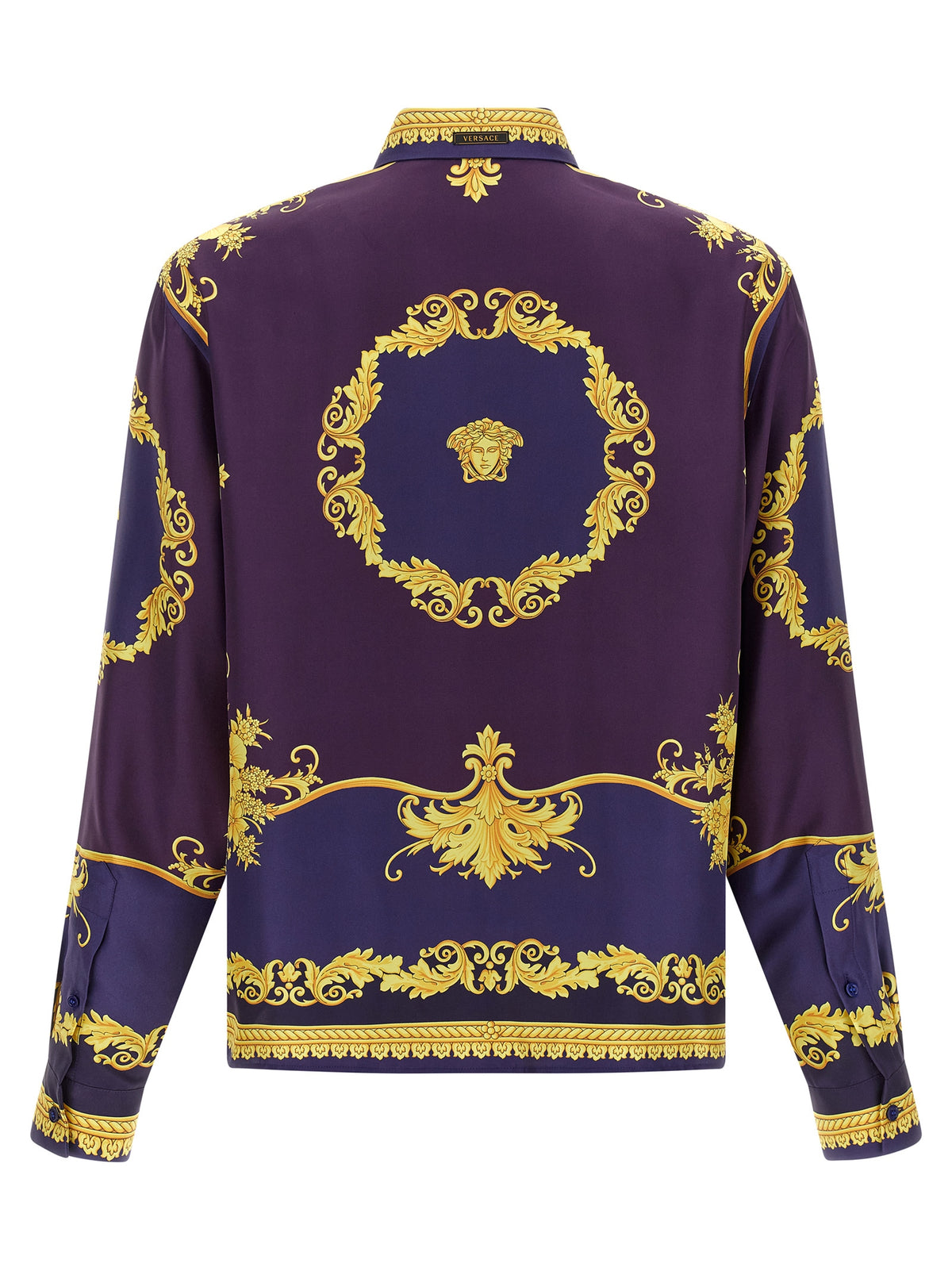 Blusa Versace De Seda Con Estampado Multicolor Mujer