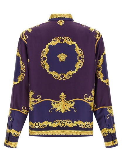Blusa Versace De Seda Con Estampado Multicolor Mujer