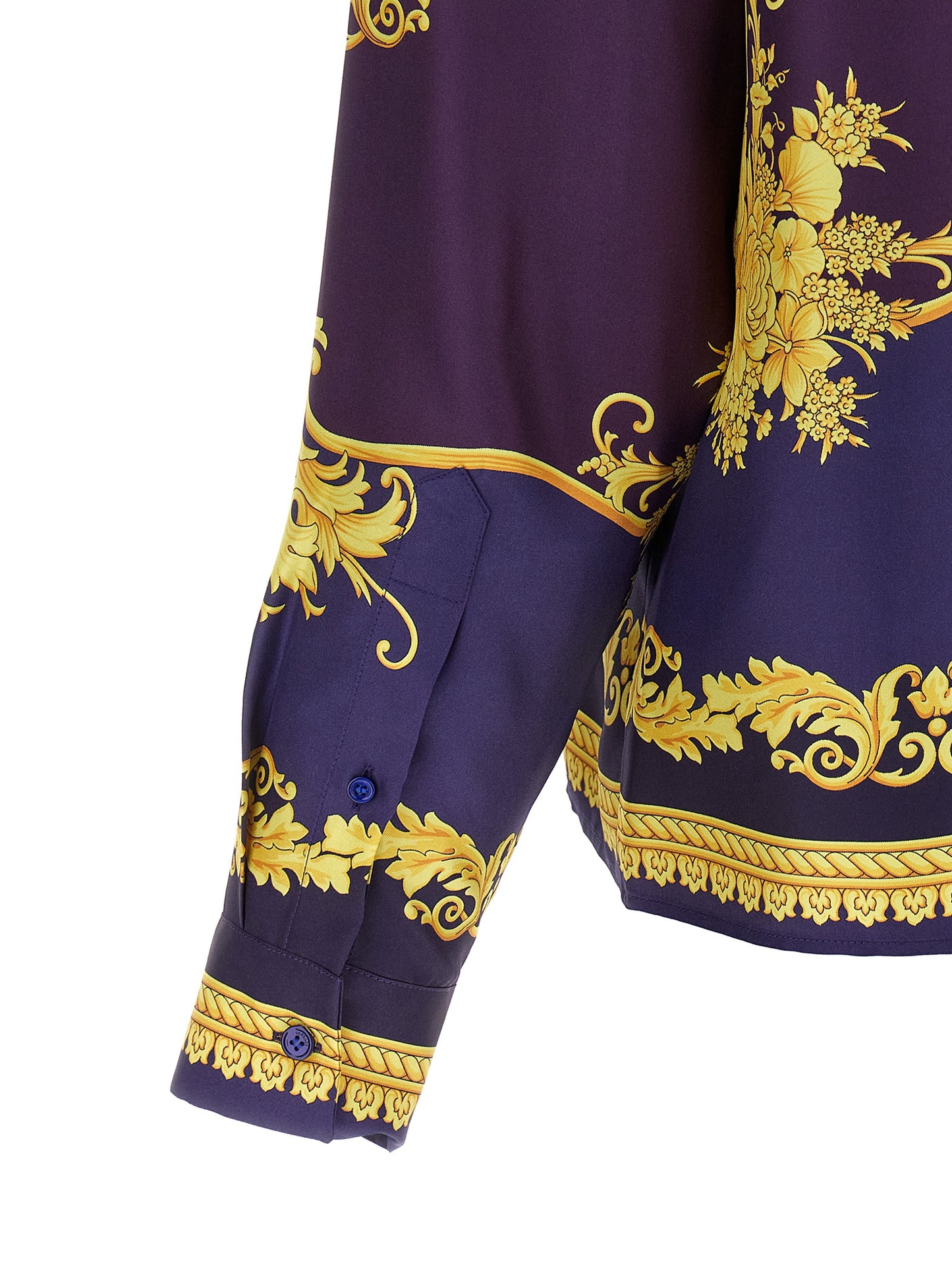 Blusa Versace De Seda Con Estampado Multicolor Mujer
