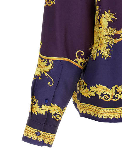 Blusa Versace De Seda Con Estampado Multicolor Mujer