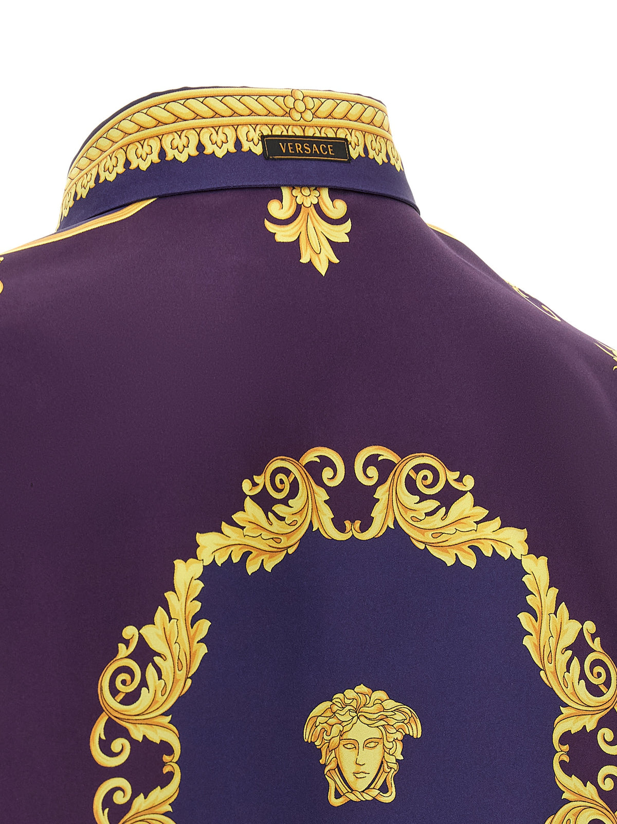 Blusa Versace De Seda Con Estampado Multicolor Mujer