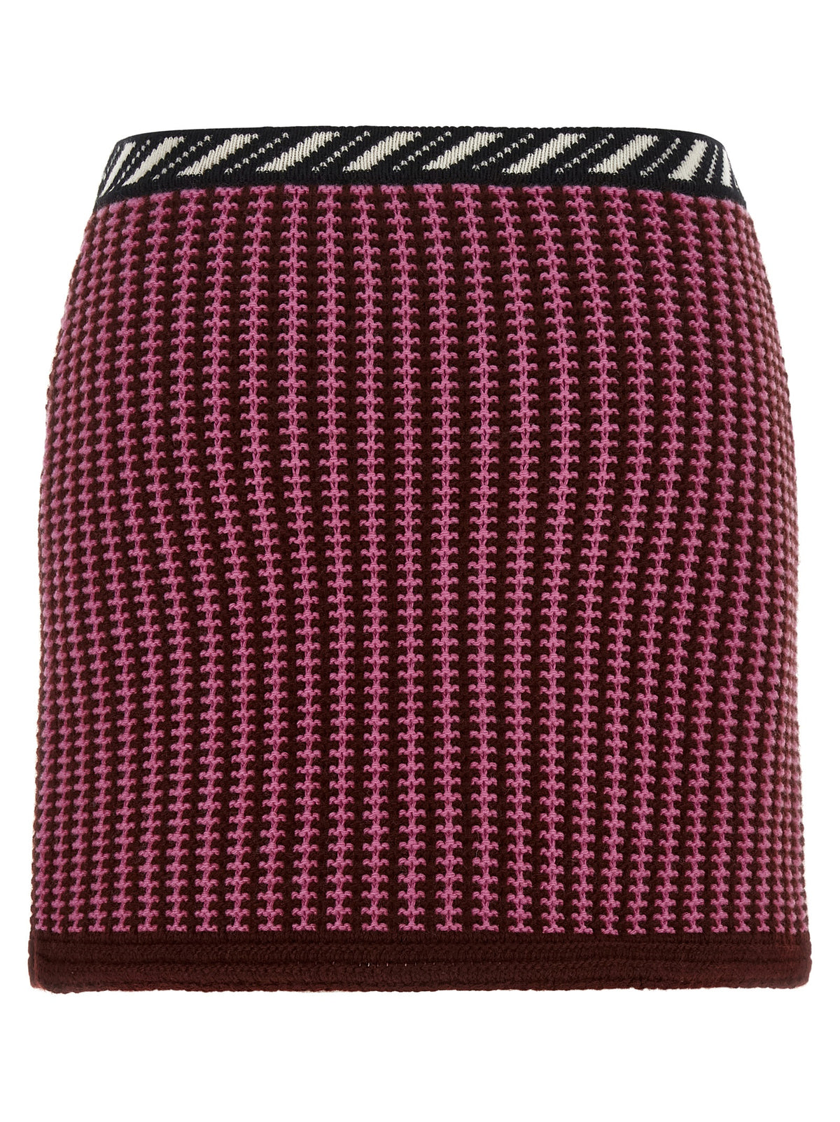 Versace Multicolor Virgin Wool Crochet Finish Long Skirt