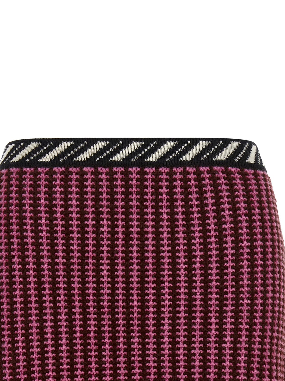 Versace Multicolor Virgin Wool Crochet Finish Long Skirt