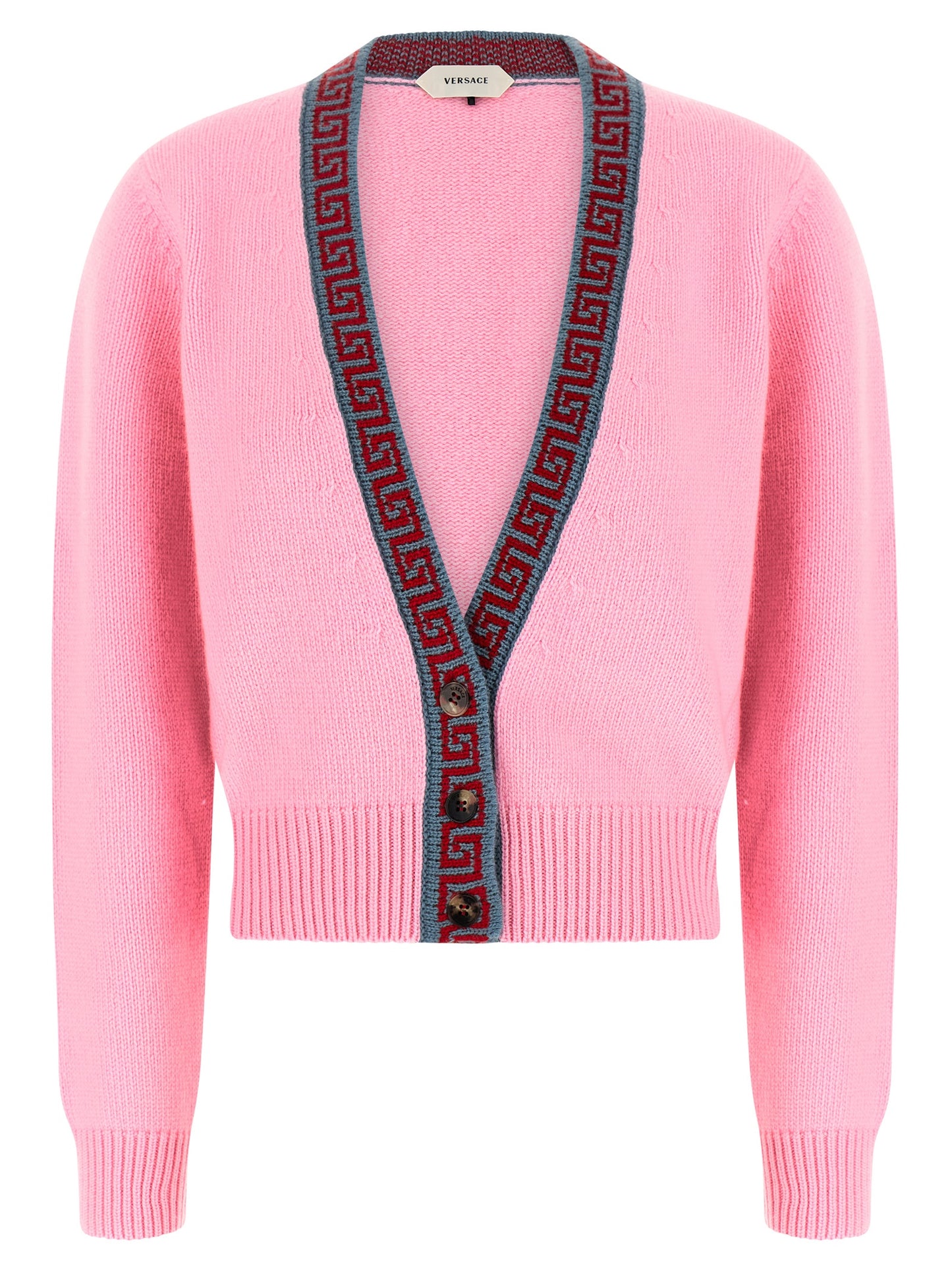 Versace Multicolor Virgin Wool Cardigan Straight Cut Formal Casual Timeless Model