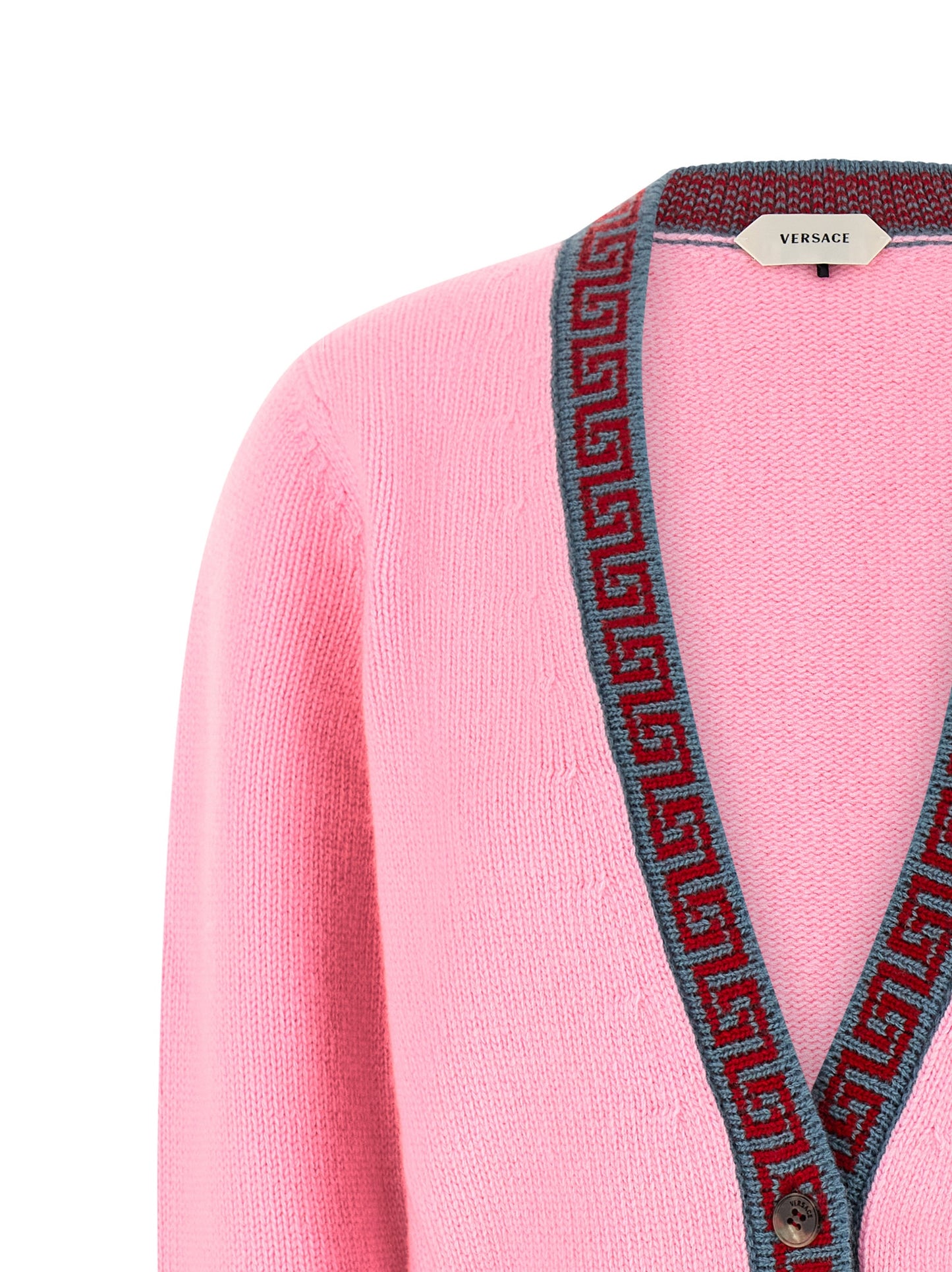 Versace Multicolor Virgin Wool Cardigan Straight Cut Formal Casual Timeless Model