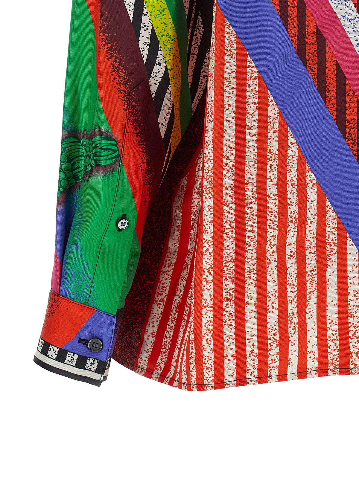 Blusa Versace De Seda Con Estampado Multicolor Dinámico