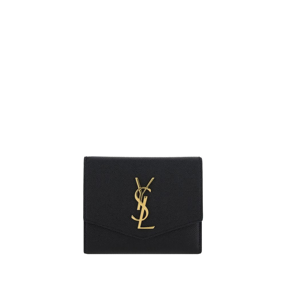Portefeuille Saint Laurent Bos Taurus Noir Cuir De Veau