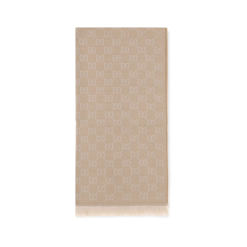 Gucci Foulard De Lana Oves Aries En Beige GG Supreme
