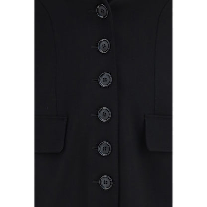 Dolce Gabbana Black Wool Full Length Oves Aries Jacket