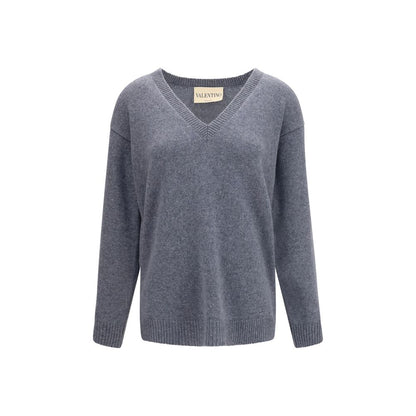Jersey De Cachemir Gris Valentino Garavani Caída Fluida