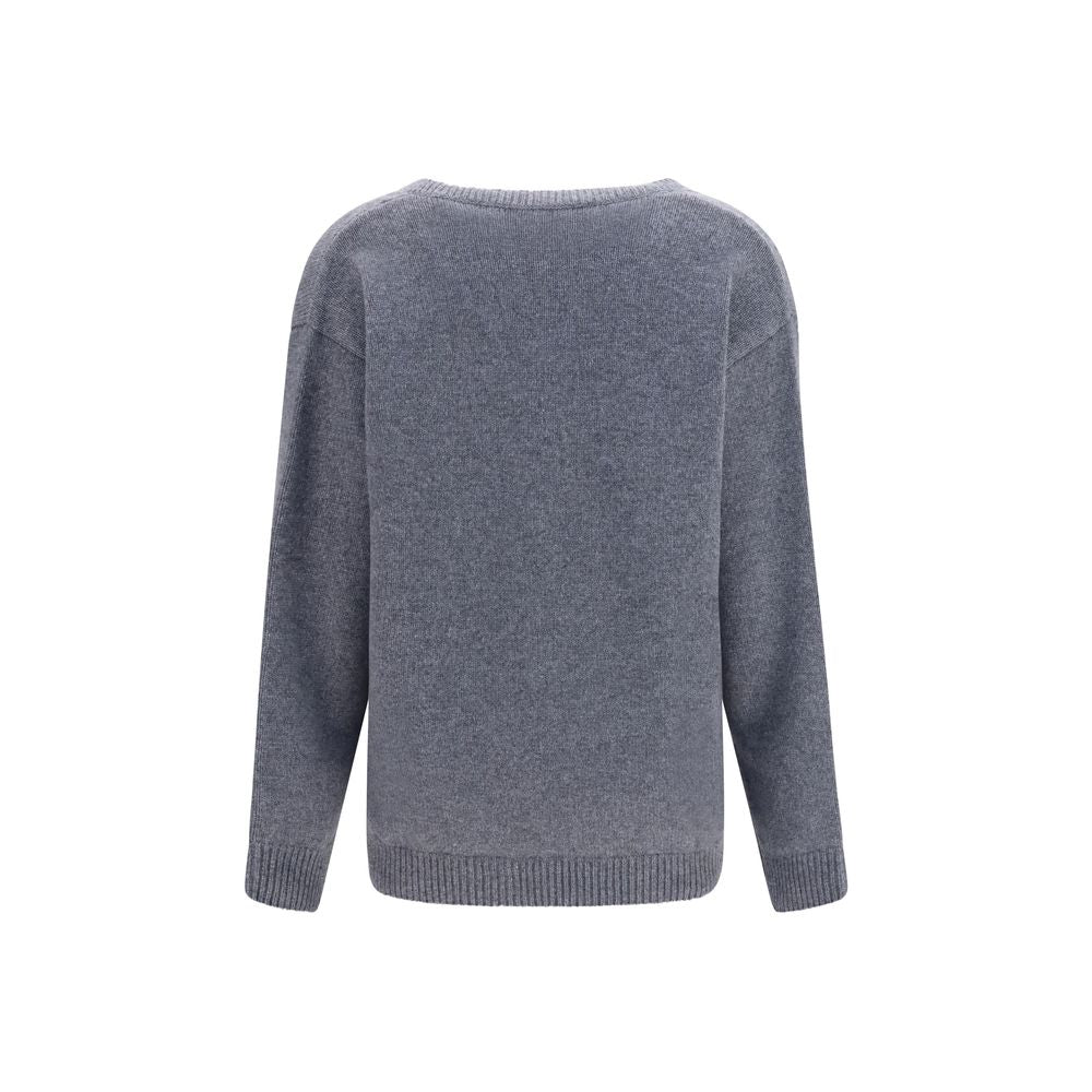 Jersey De Cachemir Gris Valentino Garavani Caída Fluida
