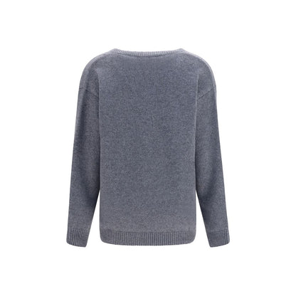 Jersey De Cachemir Gris Valentino Garavani Caída Fluida