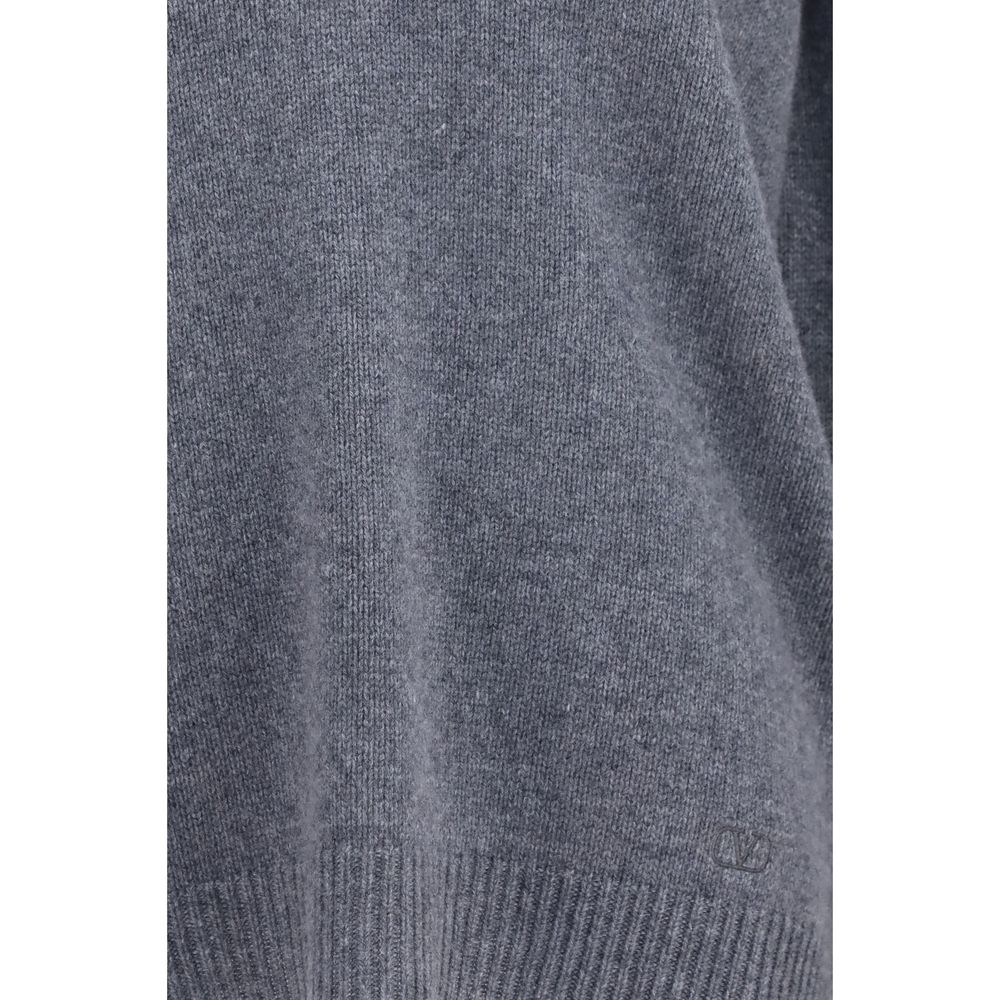 Jersey De Cachemir Gris Valentino Garavani Caída Fluida