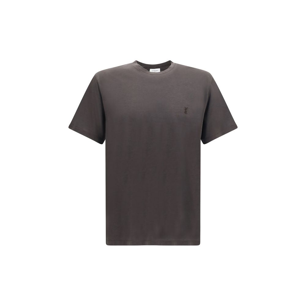 Camiseta Saint Laurent De Seda Marron Para Uso Diario Y Vestimenta Casual