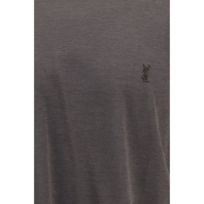 Camiseta Saint Laurent De Seda Marron Para Uso Diario Y Vestimenta Casual
