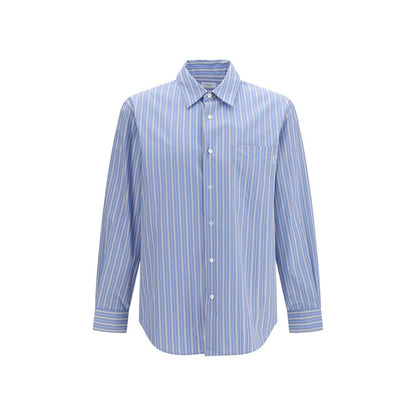 Saint Laurent Blue Cotton Cassandre Print Shirt