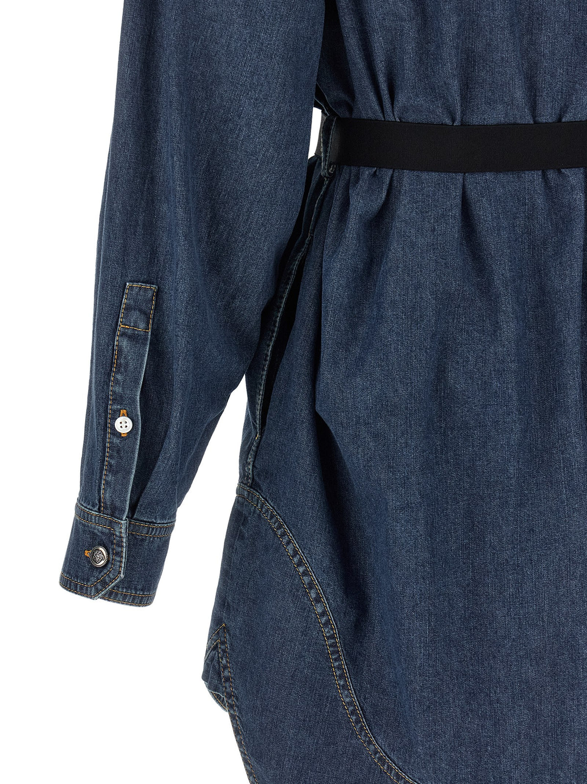 Vestido Corto De Algodón Azul Versace Estilo Casual