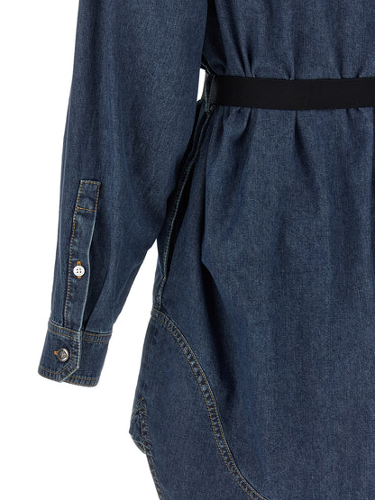 Vestido Corto De Algodón Azul Versace Estilo Casual