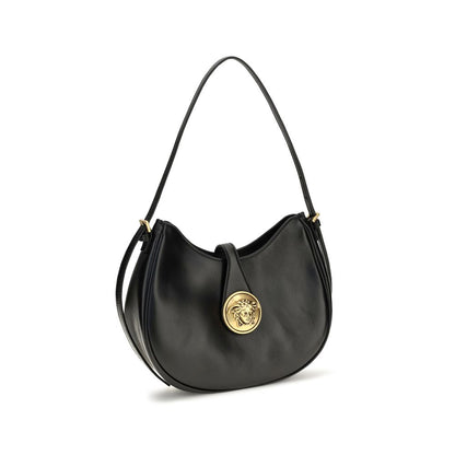 Versace Black Calf Leather Crossbody Bag Bos Taurus