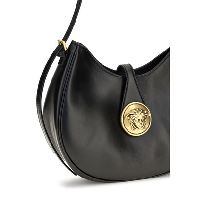 Versace Black Calf Leather Crossbody Bag Bos Taurus