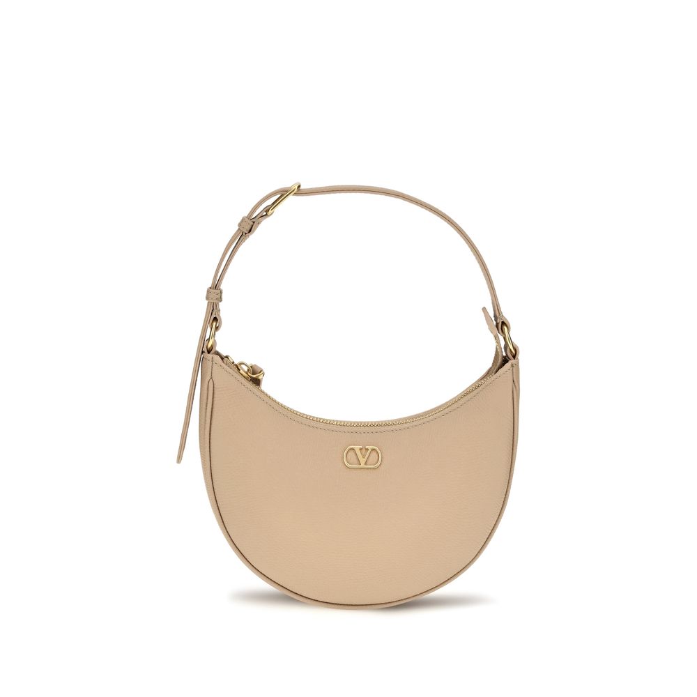 Valentino Garavani Bos Taurus Calf Leather Shoulder Bag Beige