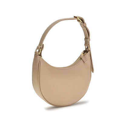 Valentino Garavani Bos Taurus Calf Leather Shoulder Bag Beige