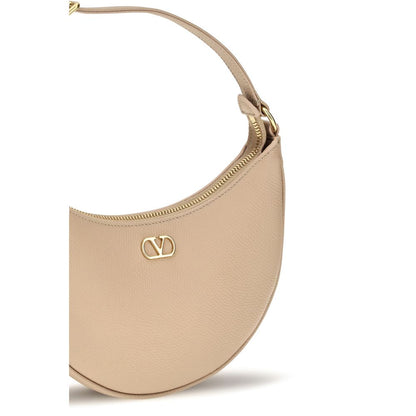 Valentino Garavani Bos Taurus Calf Leather Shoulder Bag Beige