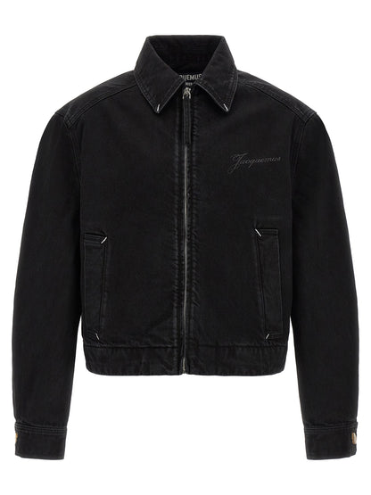 Jacquemus Veste en jean noire en coton
