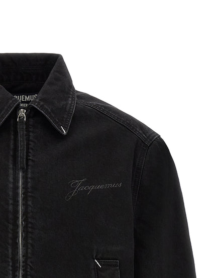 Jacquemus Veste en jean noire en coton