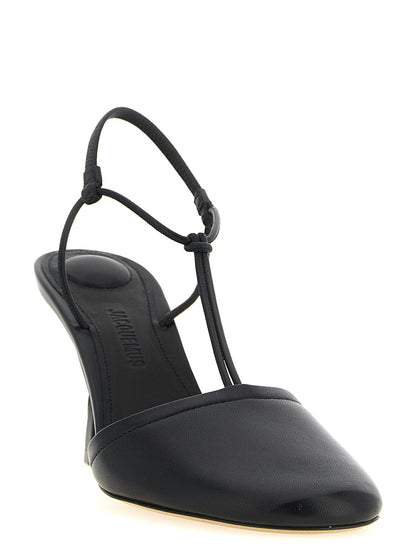 Sandales À Talon Jacquemus En Cuir D'agneau Noir