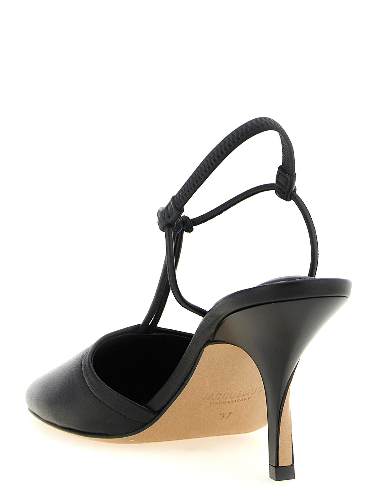 Sandales À Talon Jacquemus En Cuir D'agneau Noir