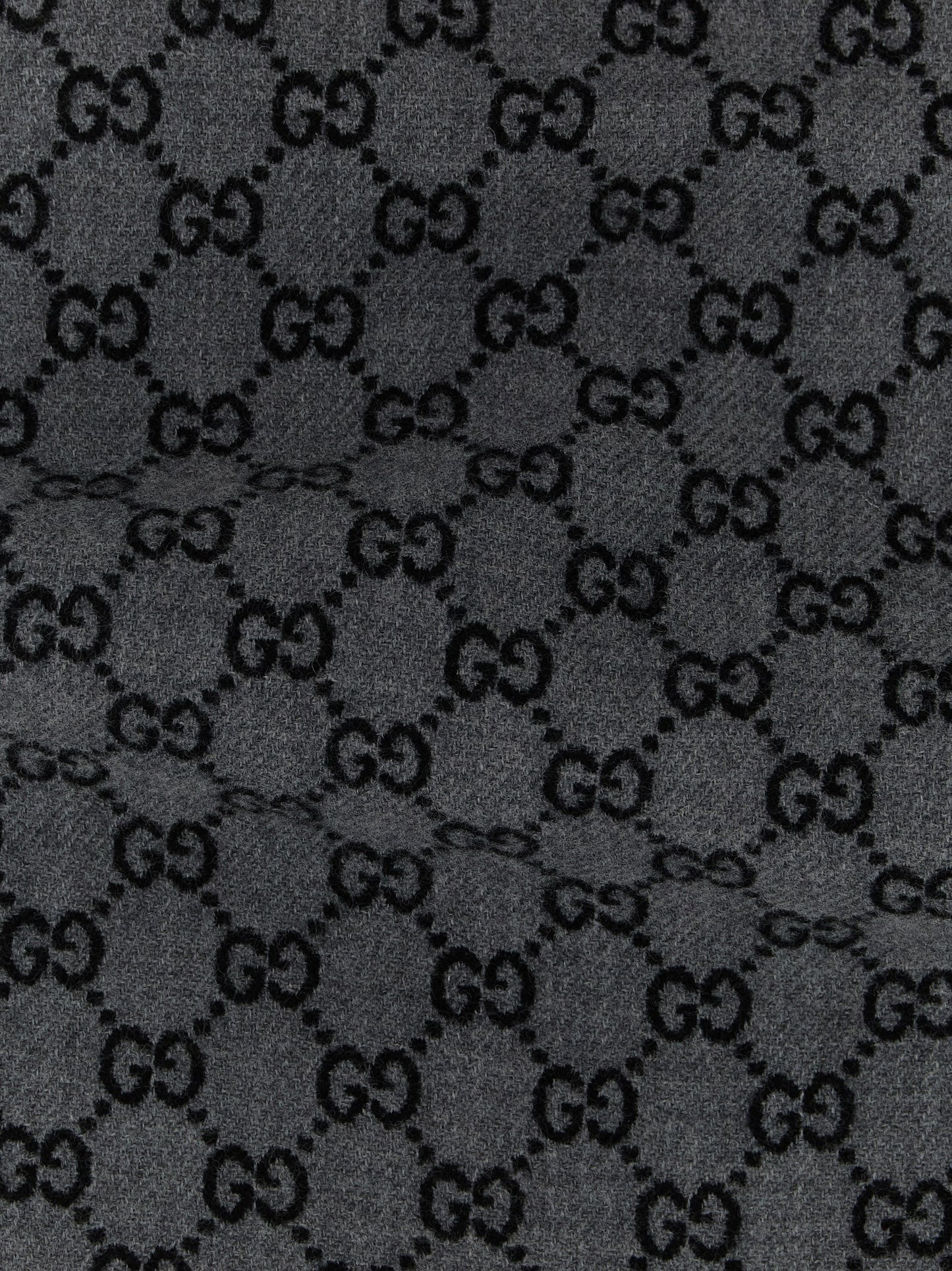 Bufanda Gucci De Lana Gris Con Diseño Jacquard Elegante