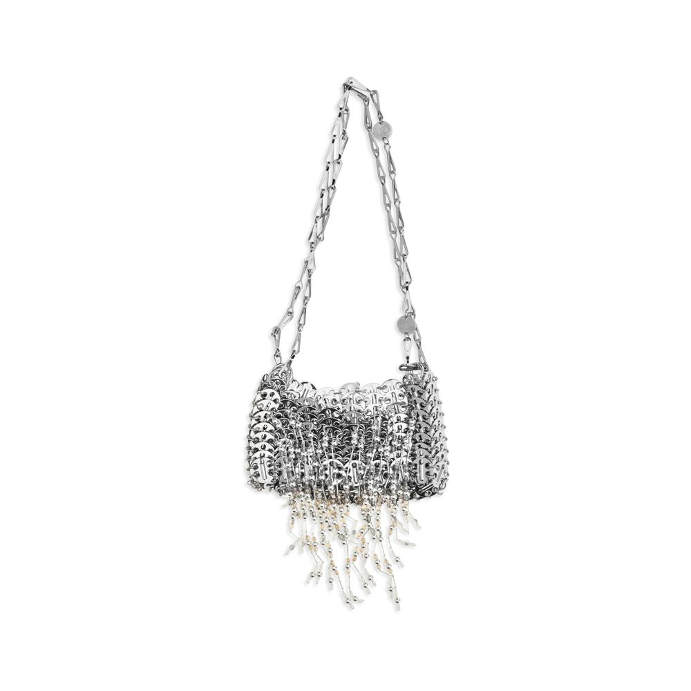 Rabanne Nano 1969 Shoulder Bag - Pearly Fringe Stainless Steel