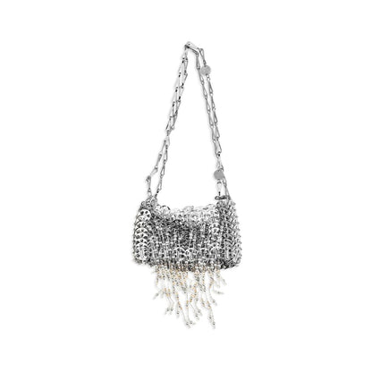 Rabanne Nano 1969 Shoulder Bag - Pearly Fringe Stainless Steel