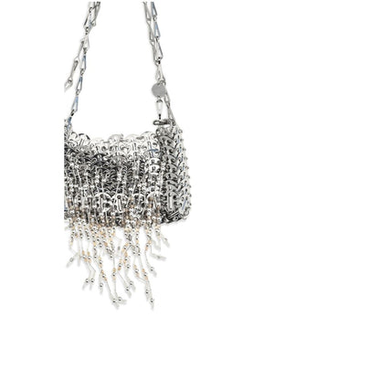 Rabanne Nano 1969 Shoulder Bag - Pearly Fringe Stainless Steel