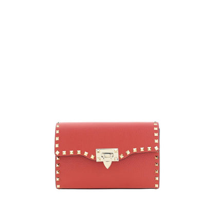 Valentino Garavani Red Calfskin Shoulder Bag Bos Taurus