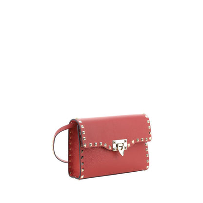 Valentino Garavani Red Calfskin Shoulder Bag Bos Taurus