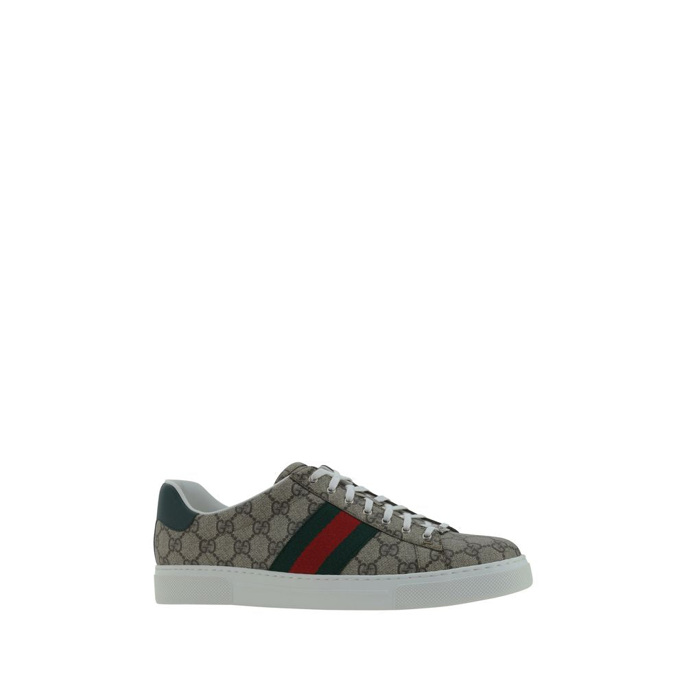 Gucci Beige Fabric Low-Top Sneakers AW26 Collection