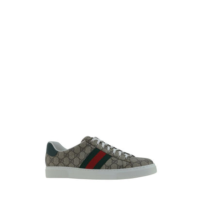 Gucci Beige Fabric Low-Top Sneakers AW26 Collection