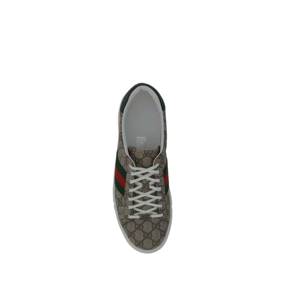 Gucci Beige Fabric Low-Top Sneakers AW26 Collection