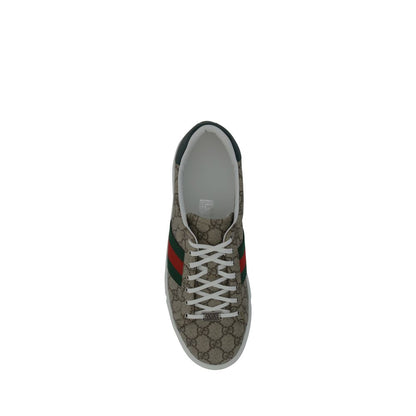 Gucci Beige Fabric Low-Top Sneakers AW26 Collection