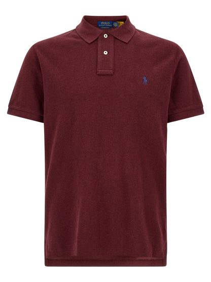 Ralph Lauren Slim Fit Burgundy Cotton Polo Shirt