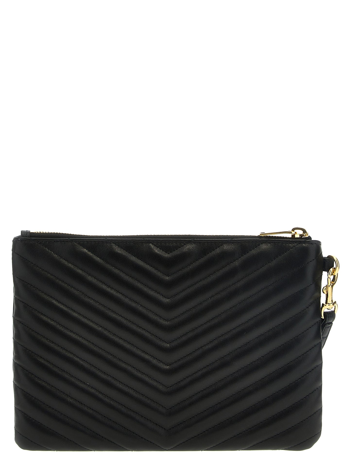 Cartera Clutch de Mano Negra Piel Ternera Saint Laurent